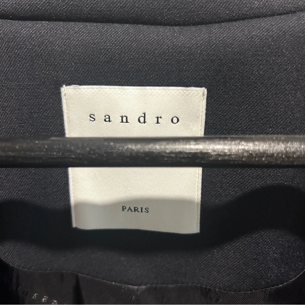 Sandro cropped Military Navy Blazer - Picture 3 of 10